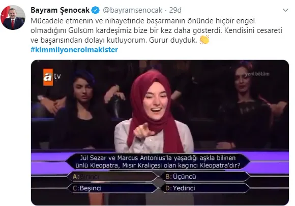 Kim Milyoner Olmak İster'de yarışan Ümmü Gülsüm Türkiye'yi duygulandırdı
