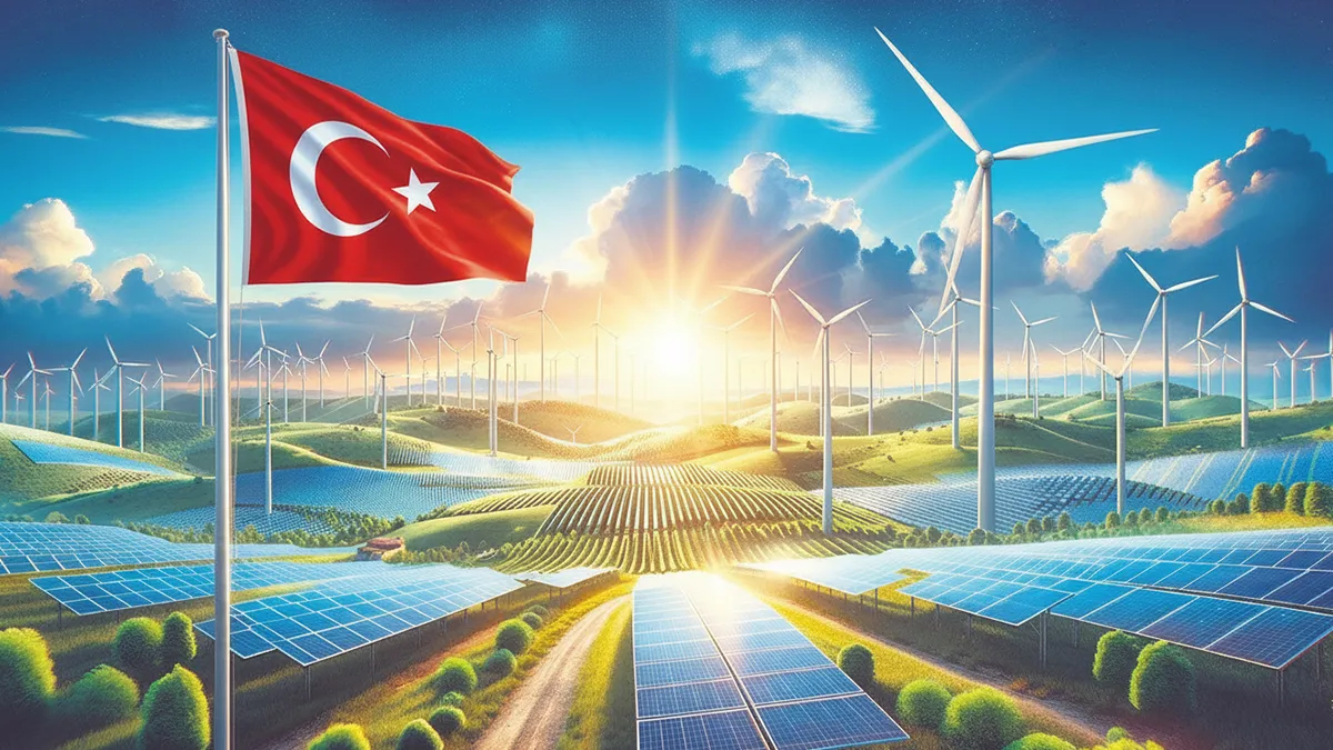 Türkiye'de rüzgar türbinleri ve güneş panelleriyle kurulu enerji santrali