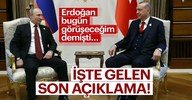 Son Dakika: Cumhurbaşkanı Erdoğan ve Putin görüştü