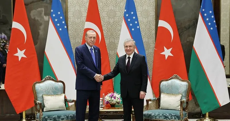 Başkan Erdoğan, mevkidaşı Mirziyoyev ile görüştü