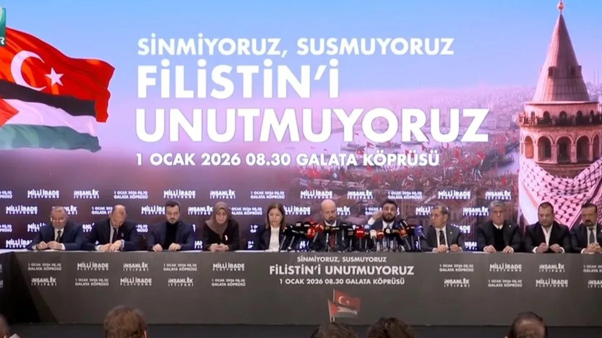 1 Ocak'ta binlerce vatandaş Gazze için Galata Köprüsü'nde buluşacak