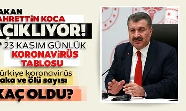 SON DAKİKA | 23 Kasım korona tablosu! 23 Kasım Türkiye’de koronavirüs vaka ve ölü sayısı kaç oldu? Sağlık Bakanlığı günlük son durum tablosu BURADA
