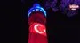 Tarihi Beyazıt Kulesi’ne Türk Bayrağı yansıtıldı