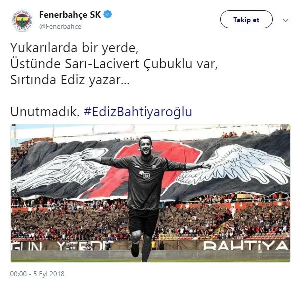 Fenerbahce Ediz Bahtiyaroglu Nu Unutmadi Sayfa 3 Spor Haberleri