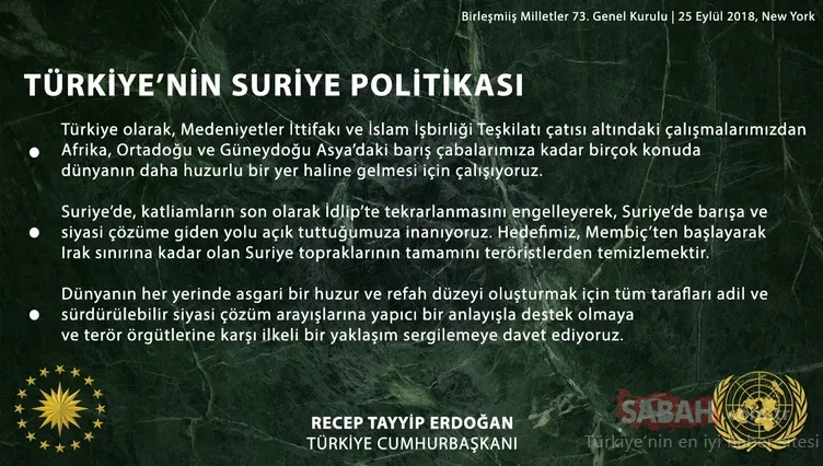 Başkan Erdoğan: Birleşmiş Milletler’i zulmün değil adaletin kaynağı haline getirmeliyiz.