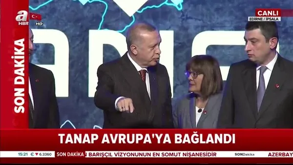 Cumhurbaşkanı Erdoğan, tarihi proje TANAP'ta Avrupa'ya ilk gaz akışını başlattı