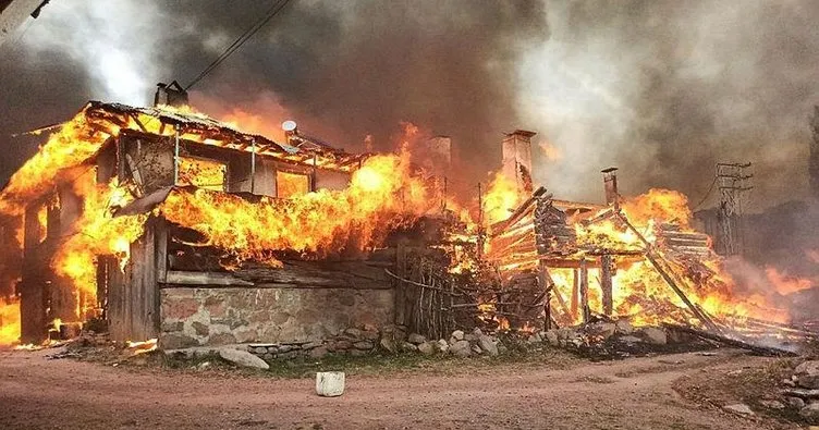 Tosya’da bir köy alev alev yandı