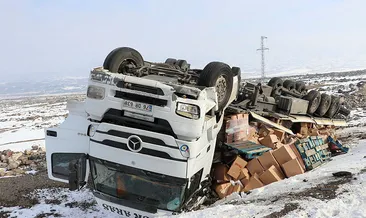 Yer: Iğdır! Tır şarampole devrildi
