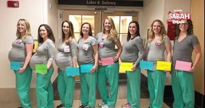 Sosyal medya aynı anda hamile kalan kadın doğum ünitesinde çalışan 9 hemşireyi konuşuyor!