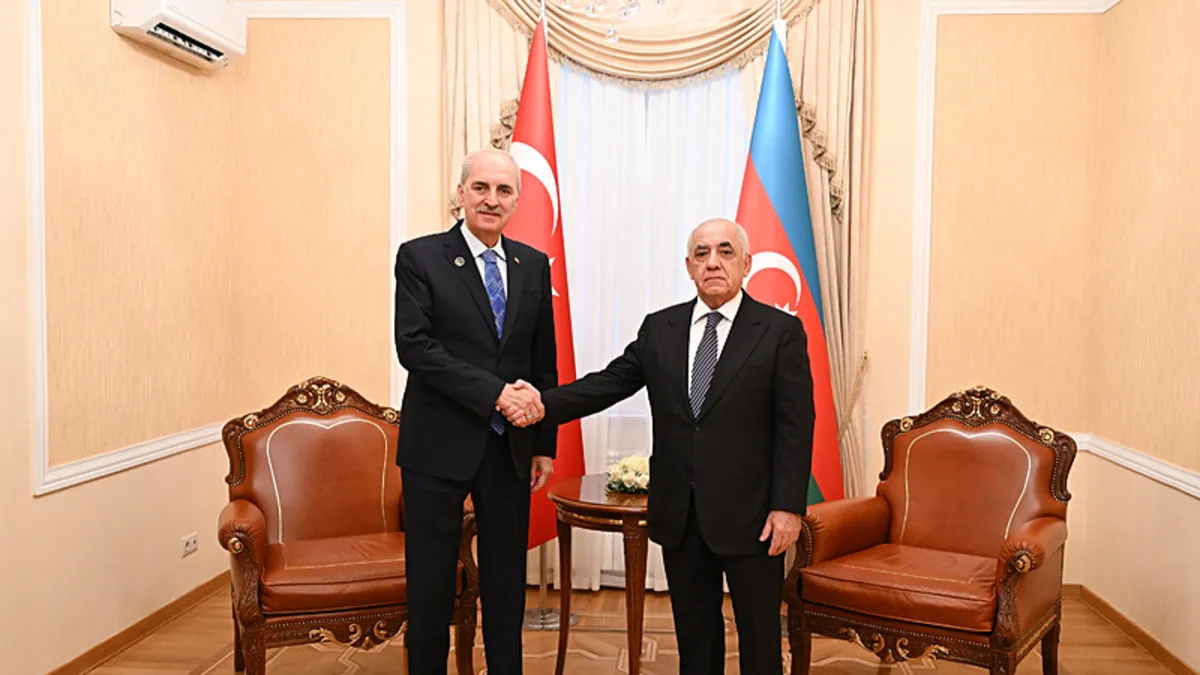 TBMM Başkanı Numan Kurtulmuş ve Azerbaycan Başbakanı Ali Esedov görüşmesi