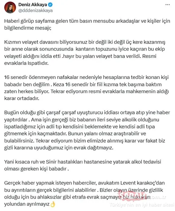 Deniz Akkaya’nın Ruh ve Sinir Hastalıkları Hastanesi’ne sevk edildiği iddia edilmişti! Deniz Akkaya: Tedavi olması gereken…