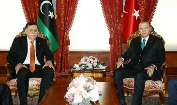 Cumhurbaşkanı Erdoğan, Libya Başkanlık Konseyi Başkanı es-Serrac’ı kabul etti