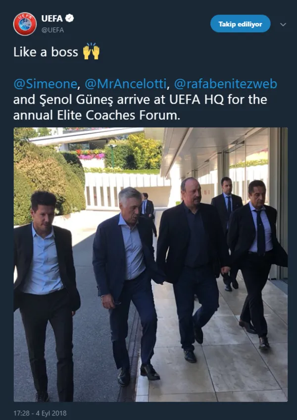 UEFA Şenol Güneş'i tanımadı!