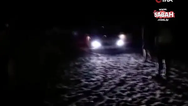 Hatay'da kuma saplanan engelli vatandaşın imdadına polis yetişti | Video