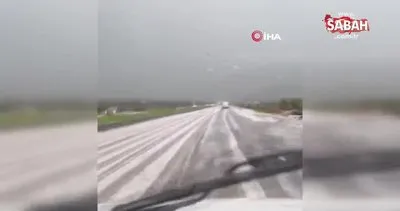 Silifke’de dolu yağışı: Sürücüler zor anlar yaşadı | Video