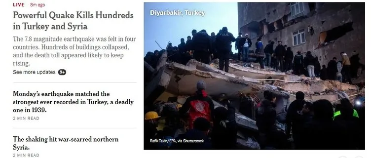 Türkiye'yi yasa boğan deprem dünyanın manşetlerinde! Hepsi tek bir noktaya dikkat çekti