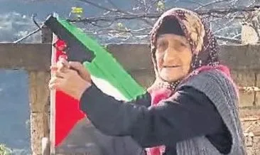 93’lük nineden İsrail’e Filistin bayraklı tepki