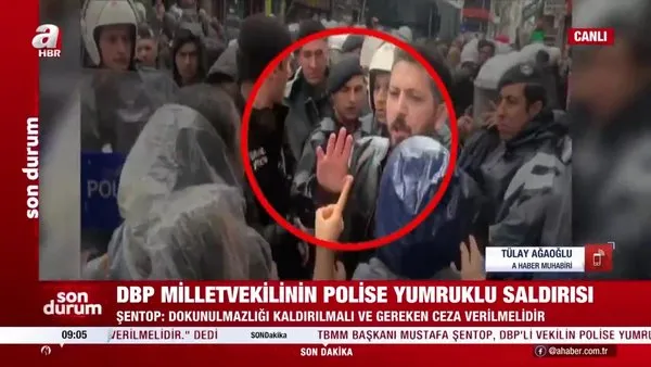 Son Dakika: TBMM Başkanı Mustafa Şentop'tan polise yumruk atan DBP'li vekile tepki: 