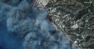 Yangın faciası uydudan görüntülendi: Yunanistan alevlere teslim! Yaya olarak kaçıyorlar...