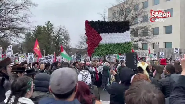İsrail'in Gazze saldırıları Washington Büyükelçiliği önünde protesto edildi | Video