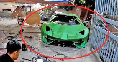 Kartondan yapılan süper lüks otomobil Lamborghini sosyal medyada olay oldu | Video