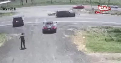 Lamborghini’yi ikiye bölen kaza kamerada