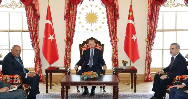 Başkan Erdoğan Mısır Dışişleri Bakanı Samih Şukri’yi kabul etti: Gazze için ’kalıcı ateşkes’ çağrısı