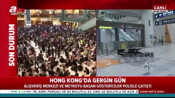 Hong Kong'da protestocular AVM'yi yağmaladı