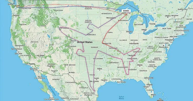 Çılgın pilot radarı tuval gibi kullanıp uçak çizdi