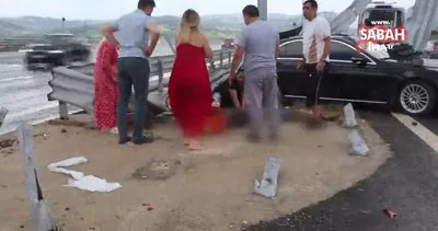 Kuzey Marmara Otoyolu’nda feci kaza! Hayata döndürebilmek için dakikalarca çabaladılar | Video