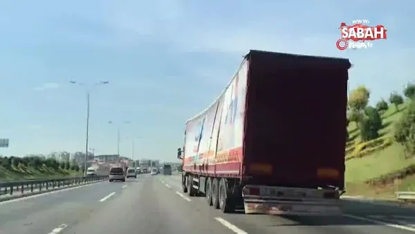 İstanbul TEM Otoyolu'nda aşırı yüklü TIR'ın tehlikeli yolcuğu kamerada | Video