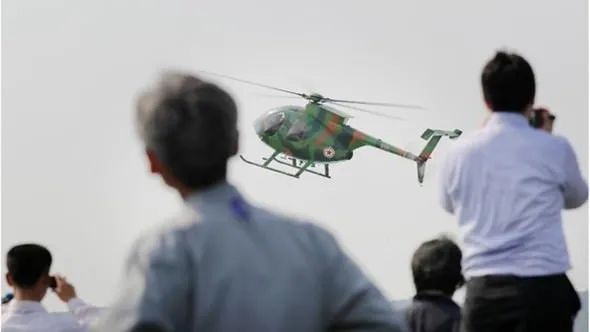 Kuzey Kore’deki havacılık festivalinde ABD helikopteri