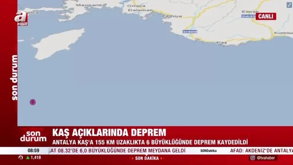 SON DAKİKA: Antalya Kaş açıklarında 6 büyüklüğünde deprem! Canlı yayınla ilk bilgiler...