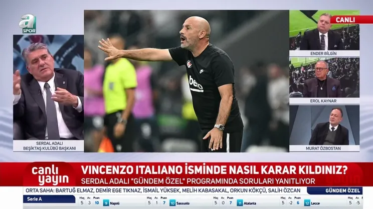 Beşiktaş Başkanı Serdal Adalı'dan flaş Vincenzo Italiano itirafı!