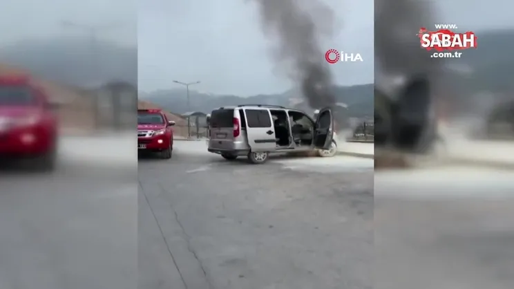 Milas'ta araç yangını panikletti
