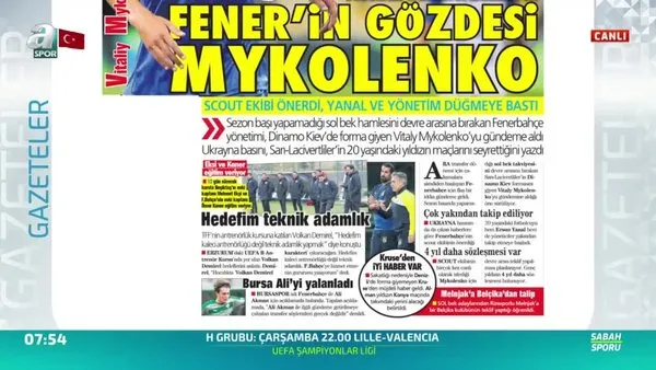 Fenerbahçe'den Mykolenko bombası!