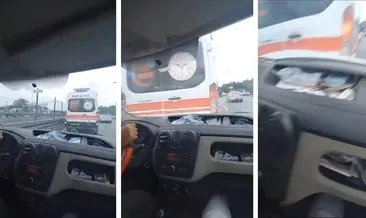 İstanbul’da pes dedirten olay: Peşine takıldığı ambulansa çarptı!