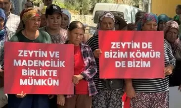 Milas'ta bölge halkından 'Zeytin ve madencilik birlikte mümkün' pankartı #mugla