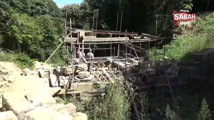 Tarihi köprüde onarım çalışmaları başladı
