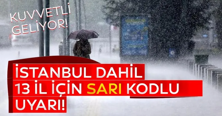 SON DAKİKA| Aman dikkat! Meteoroloji, İstanbul dahil 13 ili sarı kodla uyardı...
