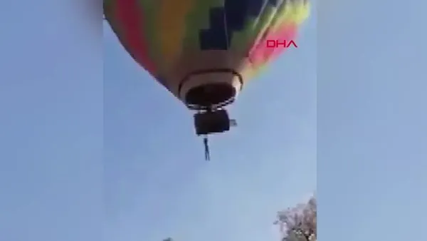 Meksika'da sıcak hava balon turundaki korku dolu anlar kamerada | Video