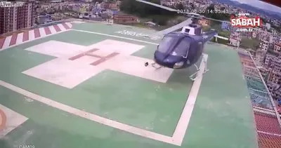 İnanılmaz helikopter kazası! Çatıdan aşağıya düştü...
