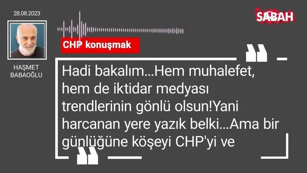 Haşmet Babaoğlu | CHP konuşmak