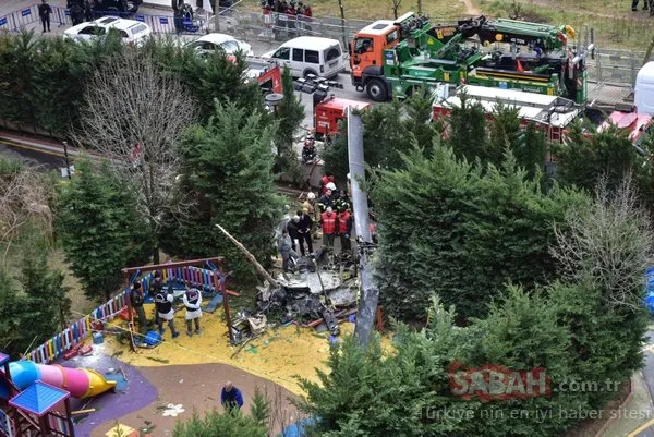 Çekmeköy'de kaza kırım ekibinin çalışması havadan fotoğraflandı