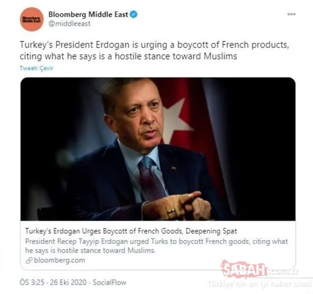 Başkan Erdoğan'ın Fransız mallarına boykot çağrısı dünya basınında! Hepsi son dakika geçti