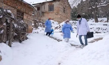 Sağlıkçıların karla kaplı Toros Dağı eteklerindeki zorlu ’aşı’ mesaisi