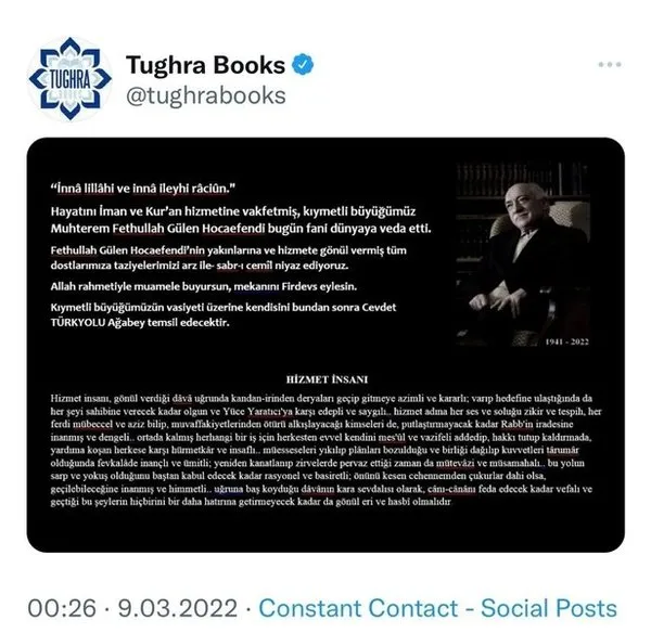 Son dakika: FETÖ’cü hesaplar önce paylaştı, sonra sildi! FETÖ elebaşı Fetullah Gülen öldü mü?