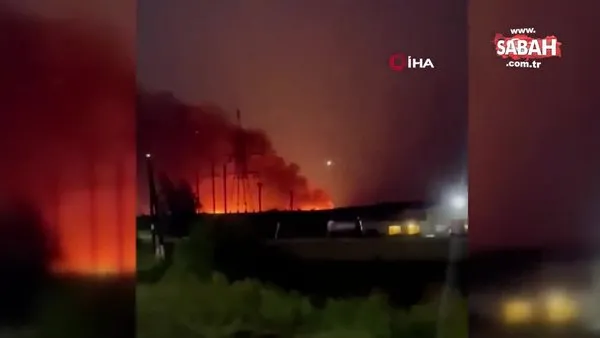 Rusya-Ukrayna sınırında bulunan mühimmat deposunda patlama | Video