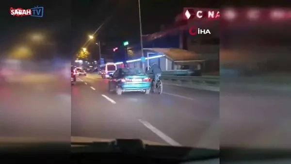 Bursa'da trafikteki tehlikeli yolculuk kamerada