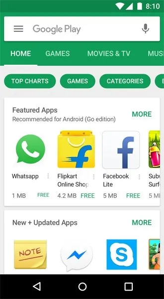 Android Oreo Go Edition hazır durumda
